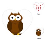 Cute transparent brown owl Playing Cards (Heart)  Front