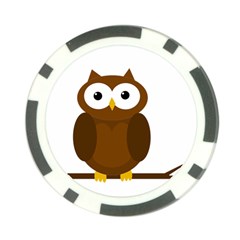 Cute Transparent Brown Owl Poker Chip Card Guards