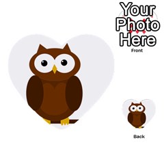 Cute Transparent Brown Owl Multi-purpose Cards (heart)  by Valentinaart