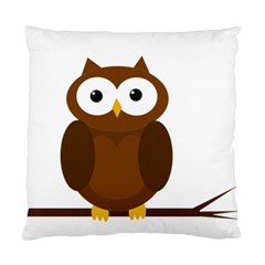 Cute Transparent Brown Owl Standard Cushion Case (one Side) by Valentinaart