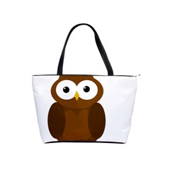 Cute Transparent Brown Owl Shoulder Handbags by Valentinaart