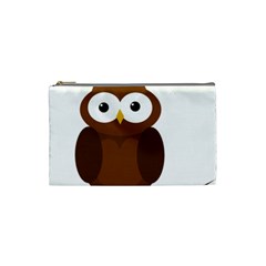 Cute Transparent Brown Owl Cosmetic Bag (small)  by Valentinaart