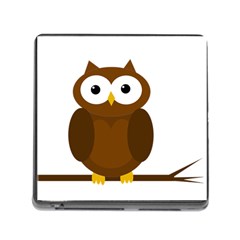 Cute Transparent Brown Owl Memory Card Reader (square) by Valentinaart