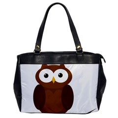 Cute Transparent Brown Owl Office Handbags by Valentinaart