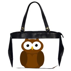 Cute Transparent Brown Owl Office Handbags (2 Sides)  by Valentinaart