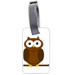 Cute Transparent Brown Owl Luggage Tags (two Sides) by Valentinaart