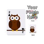 Cute transparent brown owl Playing Cards 54 (Mini)  Front - Spade2