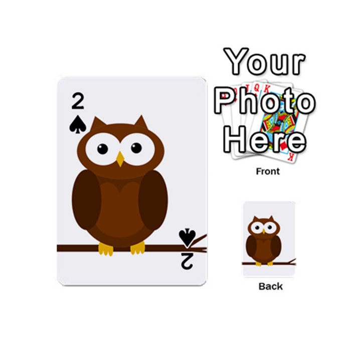 Cute transparent brown owl Playing Cards 54 (Mini) 