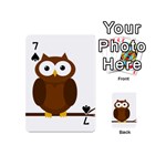 Cute transparent brown owl Playing Cards 54 (Mini)  Front - Spade7