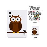 Cute transparent brown owl Playing Cards 54 (Mini)  Front - Spade8