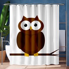 Cute Transparent Brown Owl Shower Curtain 60  X 72  (medium)  by Valentinaart