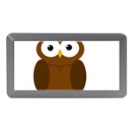 Cute transparent brown owl Memory Card Reader (Mini) Front