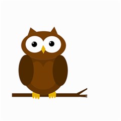 Cute Transparent Brown Owl Small Garden Flag (two Sides)