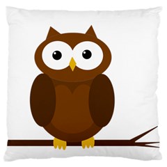 Cute Transparent Brown Owl Large Cushion Case (one Side) by Valentinaart