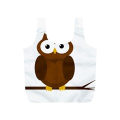 Cute Transparent Brown Owl Full Print Recycle Bags (s)  by Valentinaart