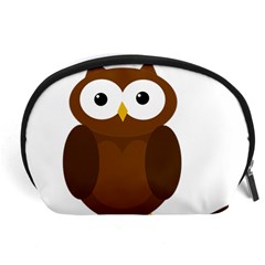 Cute Transparent Brown Owl Accessory Pouches (large)  by Valentinaart