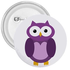 Purple Transparetn Owl 3  Buttons by Valentinaart