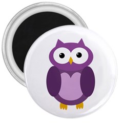 Purple Transparetn Owl 3  Magnets by Valentinaart