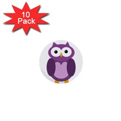 Purple Transparetn Owl 1  Mini Buttons (10 Pack)  by Valentinaart