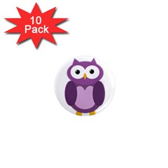 Purple Transparetn Owl 1  Mini Magnet (10 Pack)  by Valentinaart