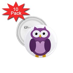 Purple Transparetn Owl 1 75  Buttons (10 Pack) by Valentinaart