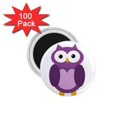 Purple Transparetn Owl 1 75  Magnets (100 Pack)  by Valentinaart