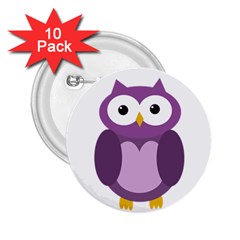 Purple Transparetn Owl 2 25  Buttons (10 Pack)  by Valentinaart