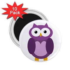 Purple Transparetn Owl 2 25  Magnets (10 Pack)  by Valentinaart