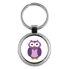 Purple Transparetn Owl Key Chains (round) 