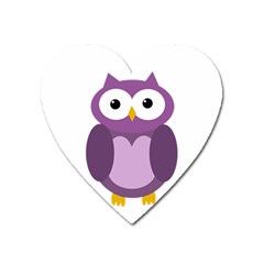 Purple Transparetn Owl Heart Magnet by Valentinaart