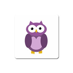 Purple Transparetn Owl Square Magnet by Valentinaart