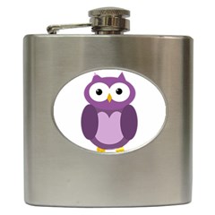 Purple Transparetn Owl Hip Flask (6 Oz) by Valentinaart