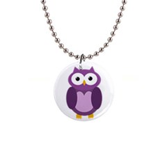 Purple Transparetn Owl Button Necklaces by Valentinaart