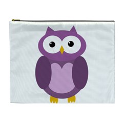 Purple Transparetn Owl Cosmetic Bag (xl) by Valentinaart