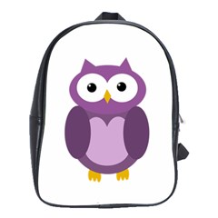 Purple Transparetn Owl School Bags(large)  by Valentinaart