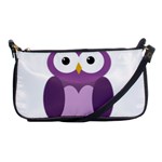 Purple transparetn owl Shoulder Clutch Bags Front