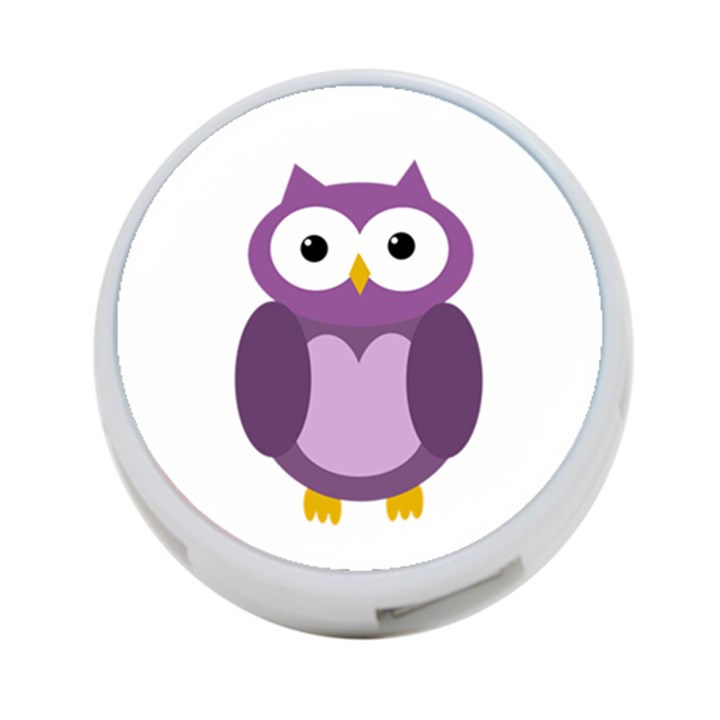 Purple transparetn owl 4-Port USB Hub (Two Sides) 