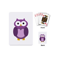 Purple Transparetn Owl Playing Cards (mini)  by Valentinaart