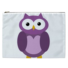 Purple Transparetn Owl Cosmetic Bag (xxl)  by Valentinaart