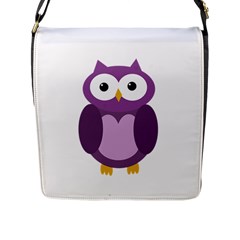 Purple Transparetn Owl Flap Messenger Bag (l)  by Valentinaart