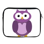 Purple transparetn owl Apple iPad 2/3/4 Zipper Cases Front