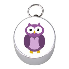 Purple Transparetn Owl Mini Silver Compasses