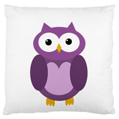 Purple Transparetn Owl Large Flano Cushion Case (one Side) by Valentinaart