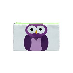 Purple Transparetn Owl Cosmetic Bag (xs) by Valentinaart