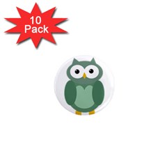 Green Cute Transparent Owl 1  Mini Magnet (10 Pack)  by Valentinaart