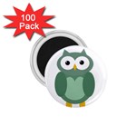 Green cute transparent owl 1.75  Magnets (100 pack)  Front