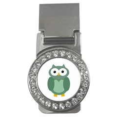 Green Cute Transparent Owl Money Clips (cz)  by Valentinaart