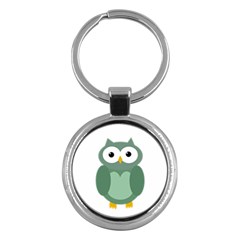 Green Cute Transparent Owl Key Chains (round) 