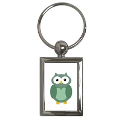 Green Cute Transparent Owl Key Chains (rectangle) 