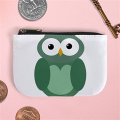 Green Cute Transparent Owl Mini Coin Purses by Valentinaart